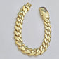 Real 10k Yellow Gold Bracelet 13mm 7.5 Inch Royal Monaco Cuban Link Men Box Lock