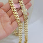 Real 14K Yellow Gold Chain Necklace Royal Monaco Cuban Link 9mm 20"- 26" Hollow