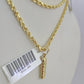 10k Gold Initial I Charm Rope Chain 16"-26" 2.5mm SET Necklace Alphabet Pendant