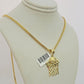 Real 10k Gold Chain Pendant Set Franco Necklace Basketball Charm 2.5mm 18"-24"