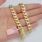 9mm Miami Cuban Royal Link Chain Necklace Box Clasp Real 14K Yellow Gold on SALE