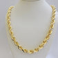 Solid 14k Gold Rope Necklace 24 Inch Chain 8mm Diamond cut Mens REAL 14KT Yellow