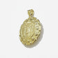 Real 10k Yellow Gold Charm Pendant Jesus Head Face & Virgin Mary 2 Inch 10KT Men