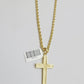 10k Gold Rope Chain Cross pendant Set 3mm 26 Inch Necklace & Charm REAL 10kt