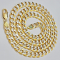 Real 10k Yellow Gold Chain Curb Link Necklace 8mm 26 Inch Diamond Cut Two-tone