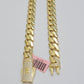 11mm Miami Cuban Royal Link Chain Necklace Box Lock Real 14K Yellow Gold On Sale