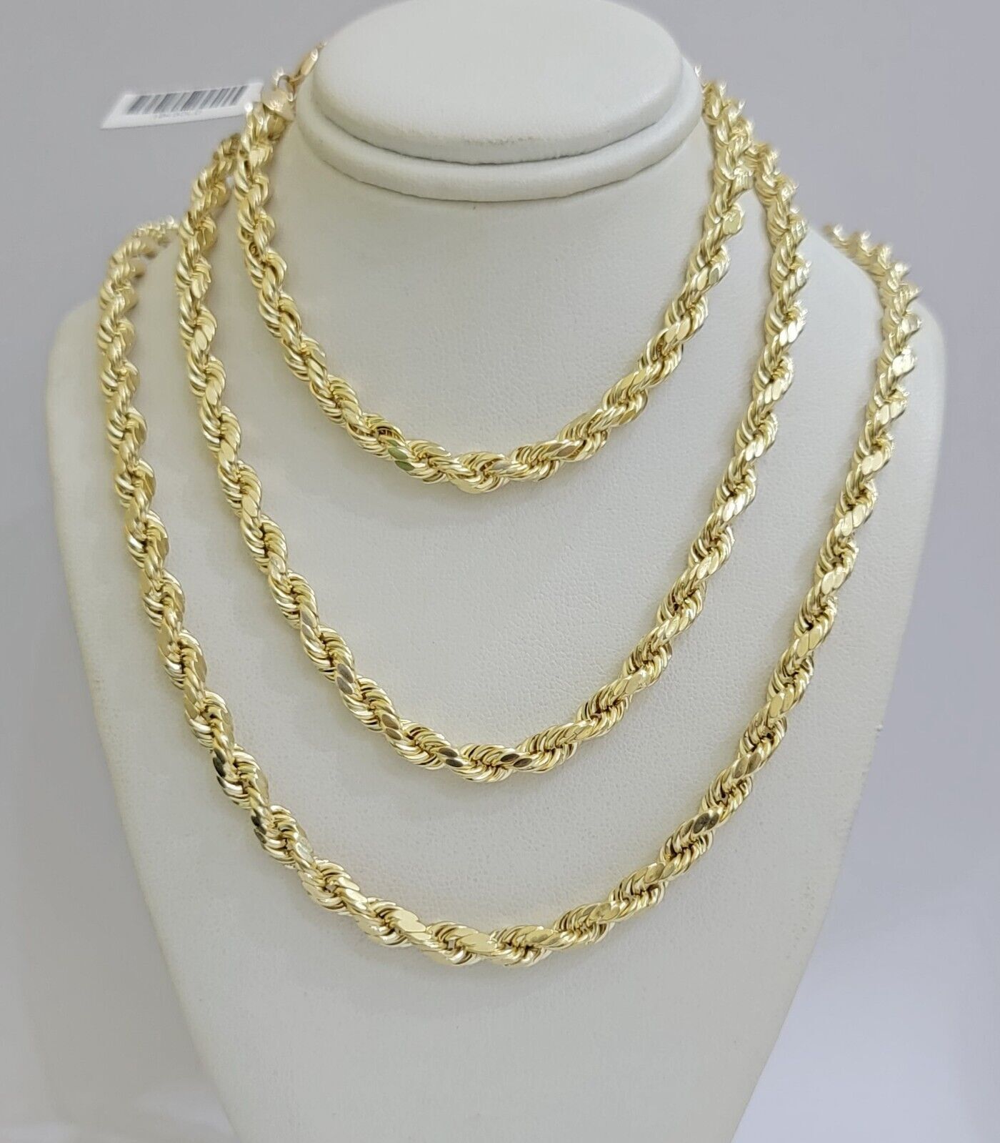 NDG 10K Gold Plated 925 Sterling Silver Rope Chain Necklace – Diamond Cut, Lobster Clasp, 2mm