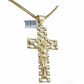 REAL 10k Gold Cross Pendant Franco Chain Necklace 20"- 26" SET & Jesus Crucifix