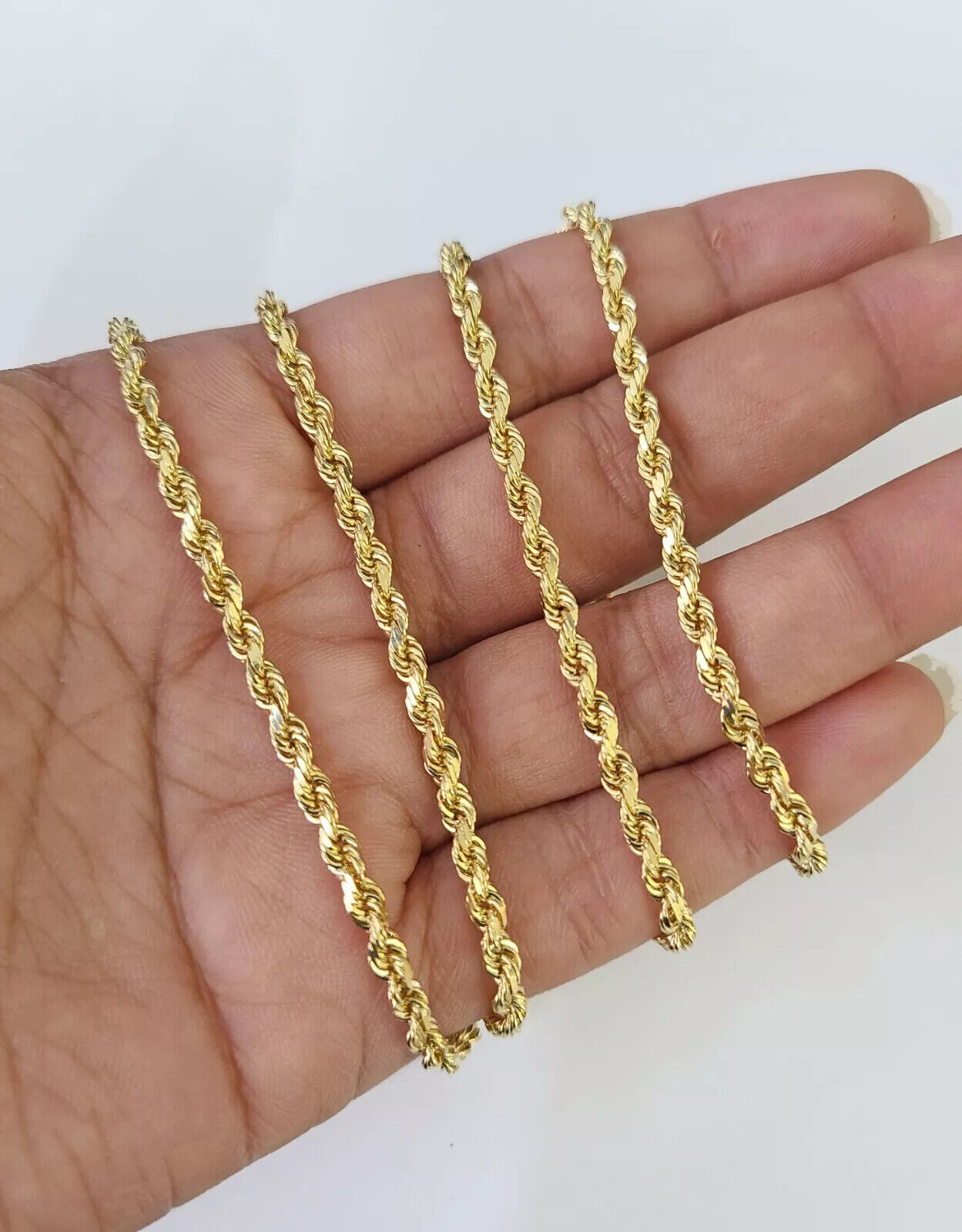 REAL 18k Yellow Gold Rope Chain Necklace SOLID 18-26 Inch 3mm 18kt Men's , Women