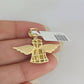 10K Solid Gold Miami Cuban Chain SET Diamond Money Bag Wing Charm 18"-26" 2.5mm