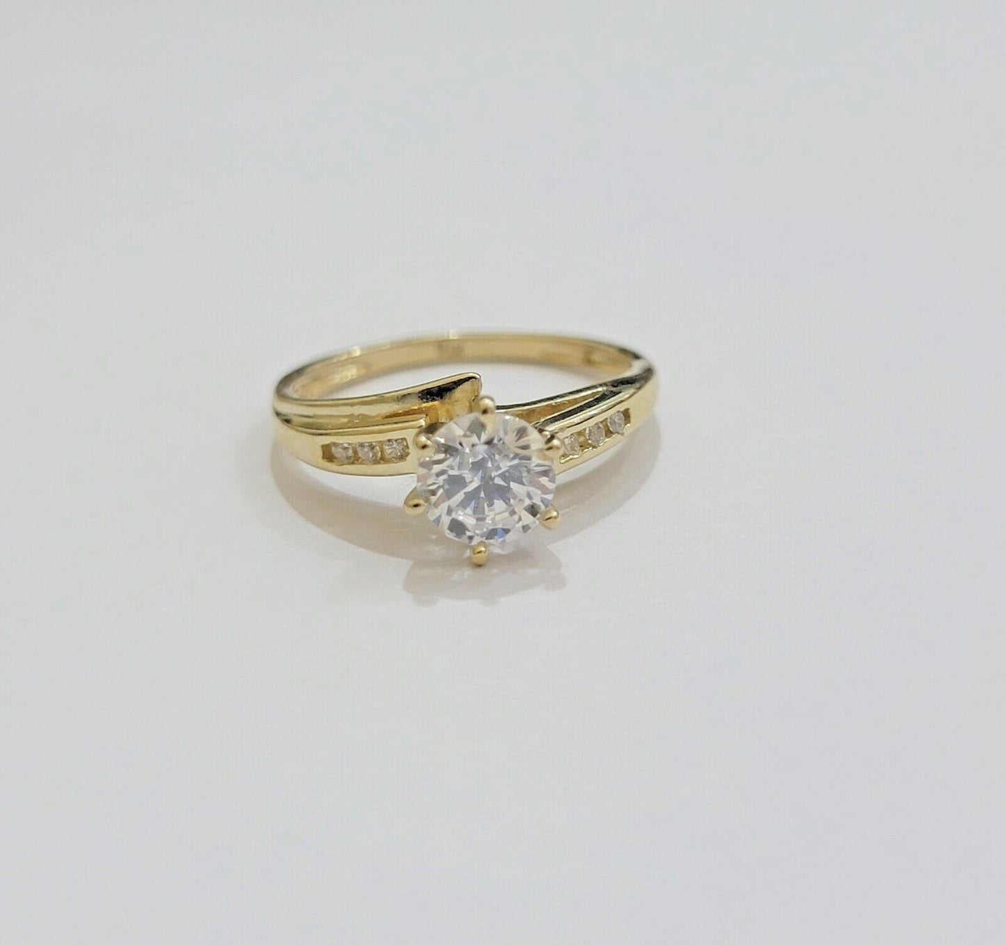 10k Yellow Gold Ring Ladies Wedding Band Real 10kt Solitaire Engagement Women