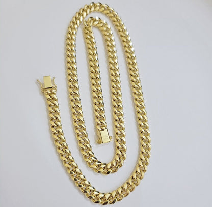 14k Yellow Gold Chain Necklace 8mm Miami Cuban Link 20 - 30 Inch REAL 14KT MEN'S