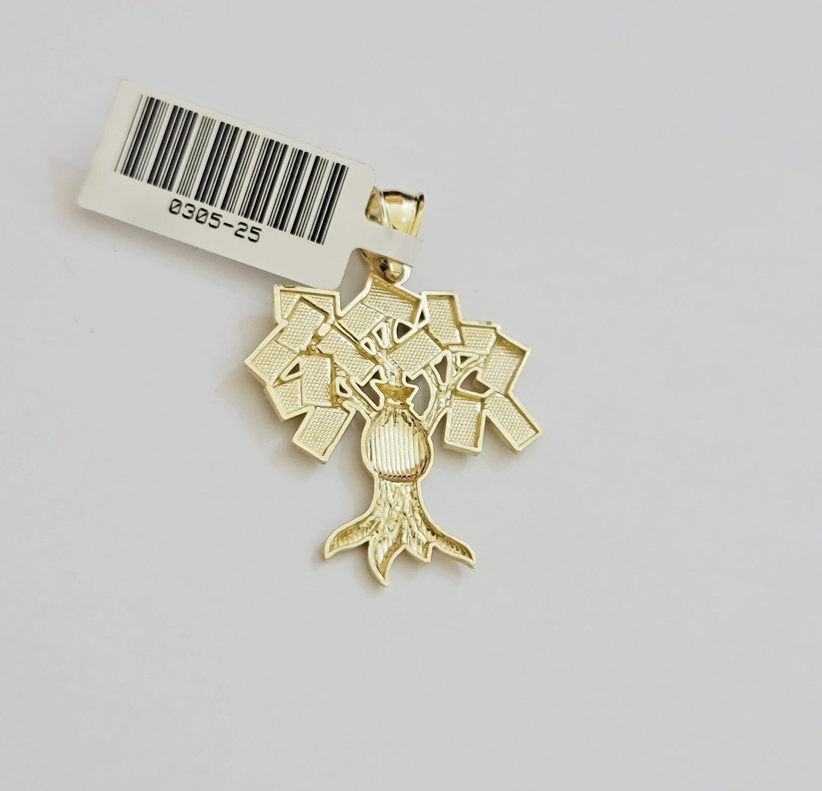Real 10k Yellow Gold charm Money Tree Pendant 1.2 Inch For Mens 10KT /AS