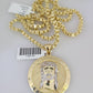 10k Gold Byzantine Chain Jesus Christ Pendant SET REAL 10kt 3mm 18"-28" 10Kt