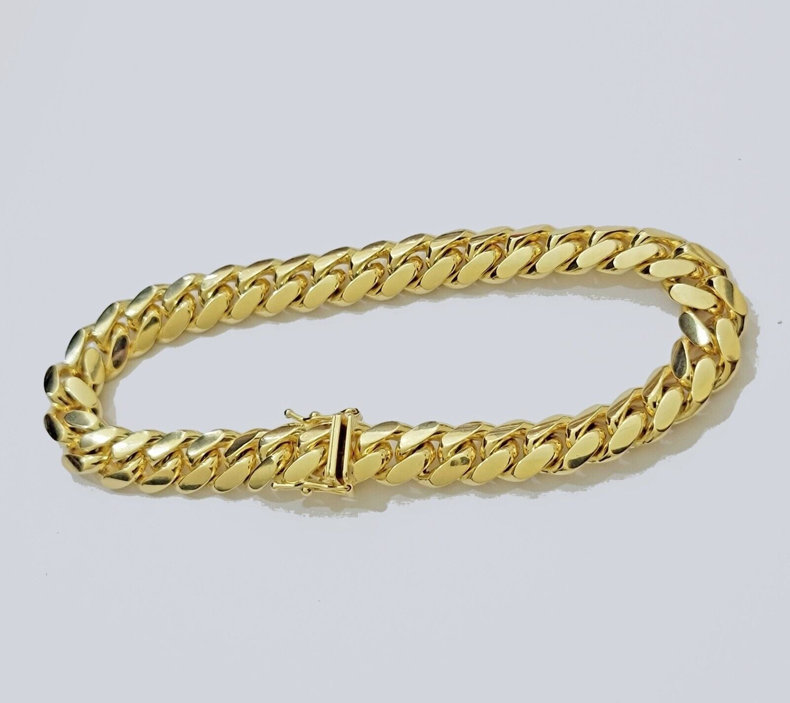 Solid 14k Gold Bracelet 9mm Miami Cuban Link 8.5 inch Mens Real 14kt Yellow Gold