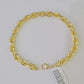 Real 10k Yellow Gold Rope Bracelet 9 Inch 5mm SOLID Diamond Cuts Men Women 10KT