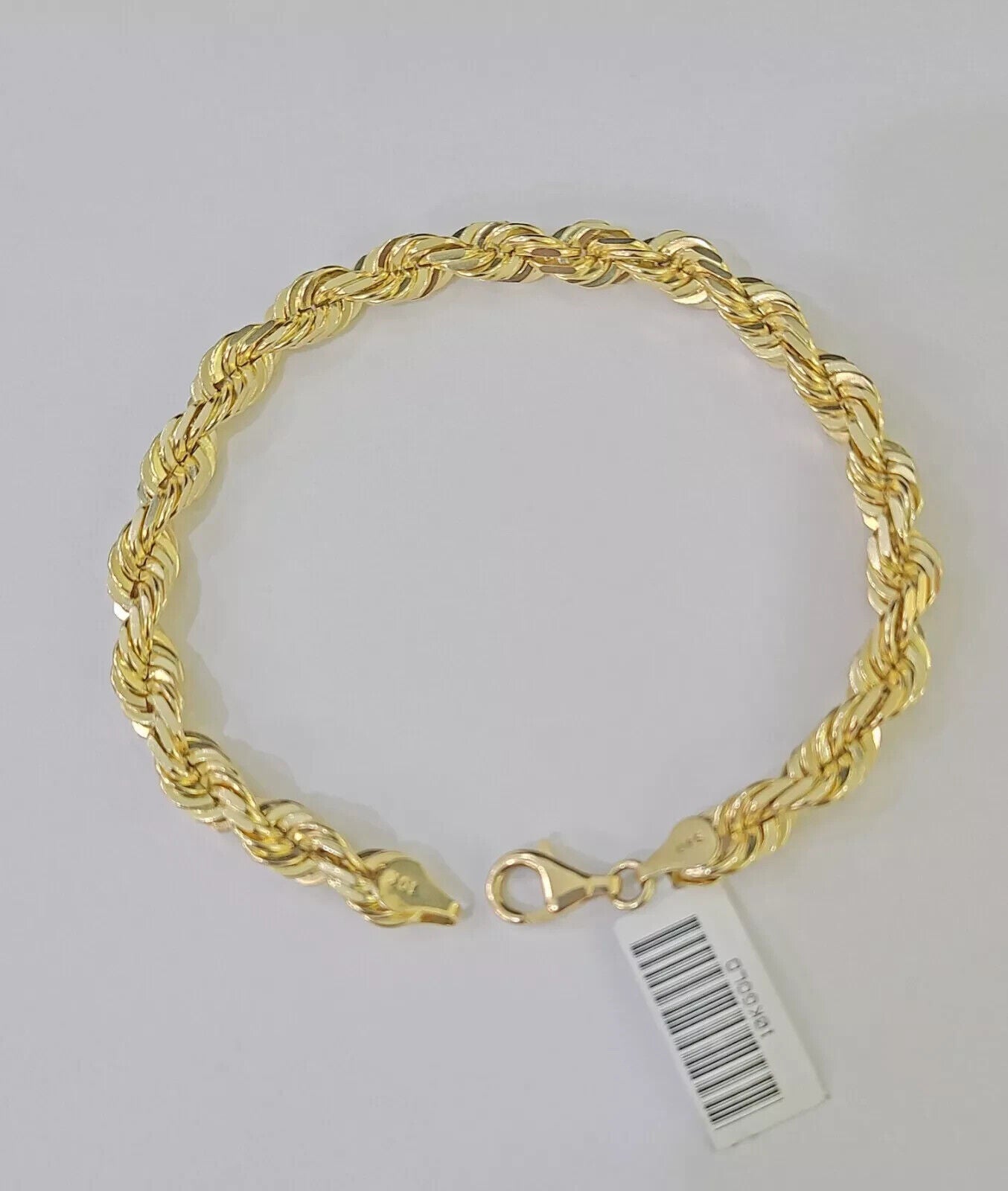 Real 10k Yellow Gold Rope Bracelet 9 Inch 5mm SOLID Diamond Cuts Men Women 10KT