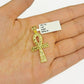 Real 10k Yellow Gold Ankh Cross charm Nugget Pendant 2 Inch For Men's 10 KT / AS