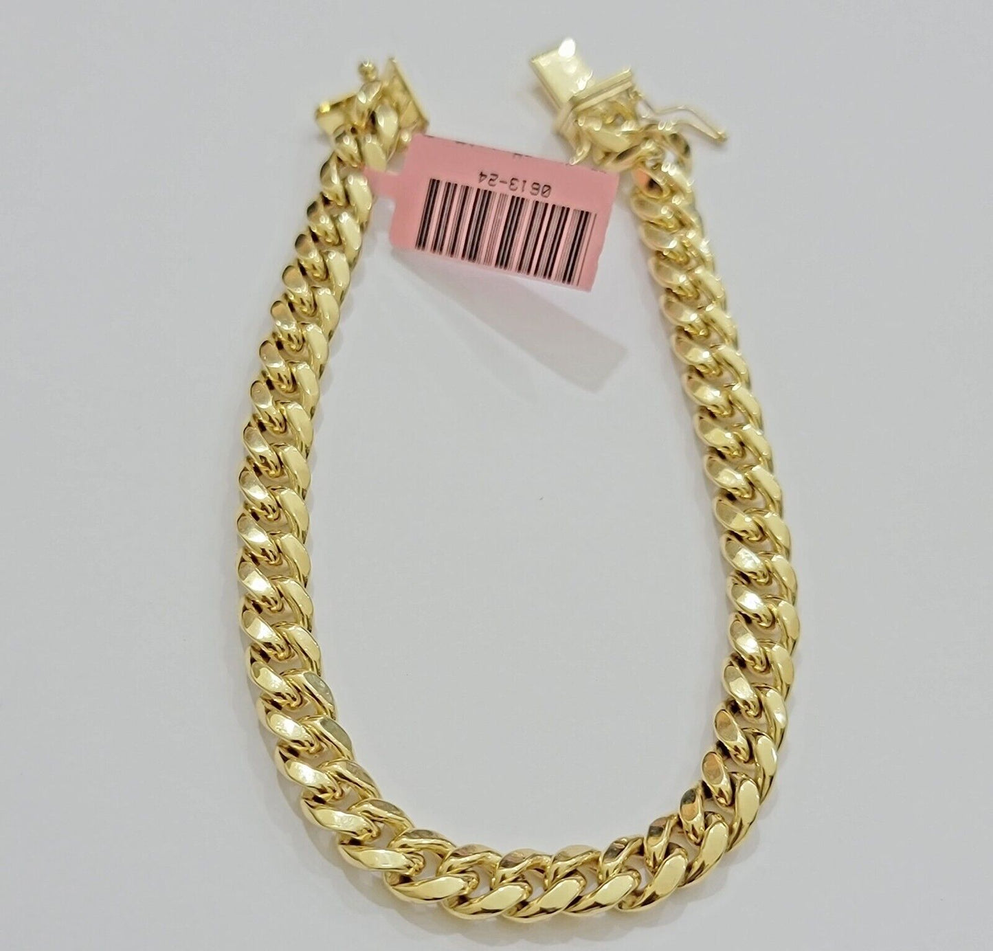 REAL 14k Yellow Gold Bracelet 9 Inch 7mm Miami Cuban Link With Box Lock 14KT