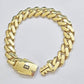 Real 10k Yellow Gold Bracelet 13mm 7.5 Inch Royal Monaco Cuban Link Men Box Lock