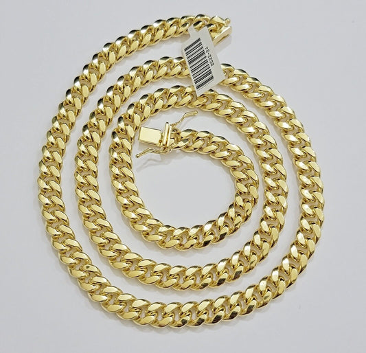 Real 10k Gold Necklace 8mm Miami Cuban Link Chain 26 Inch Men's 10KT STRONG LINK