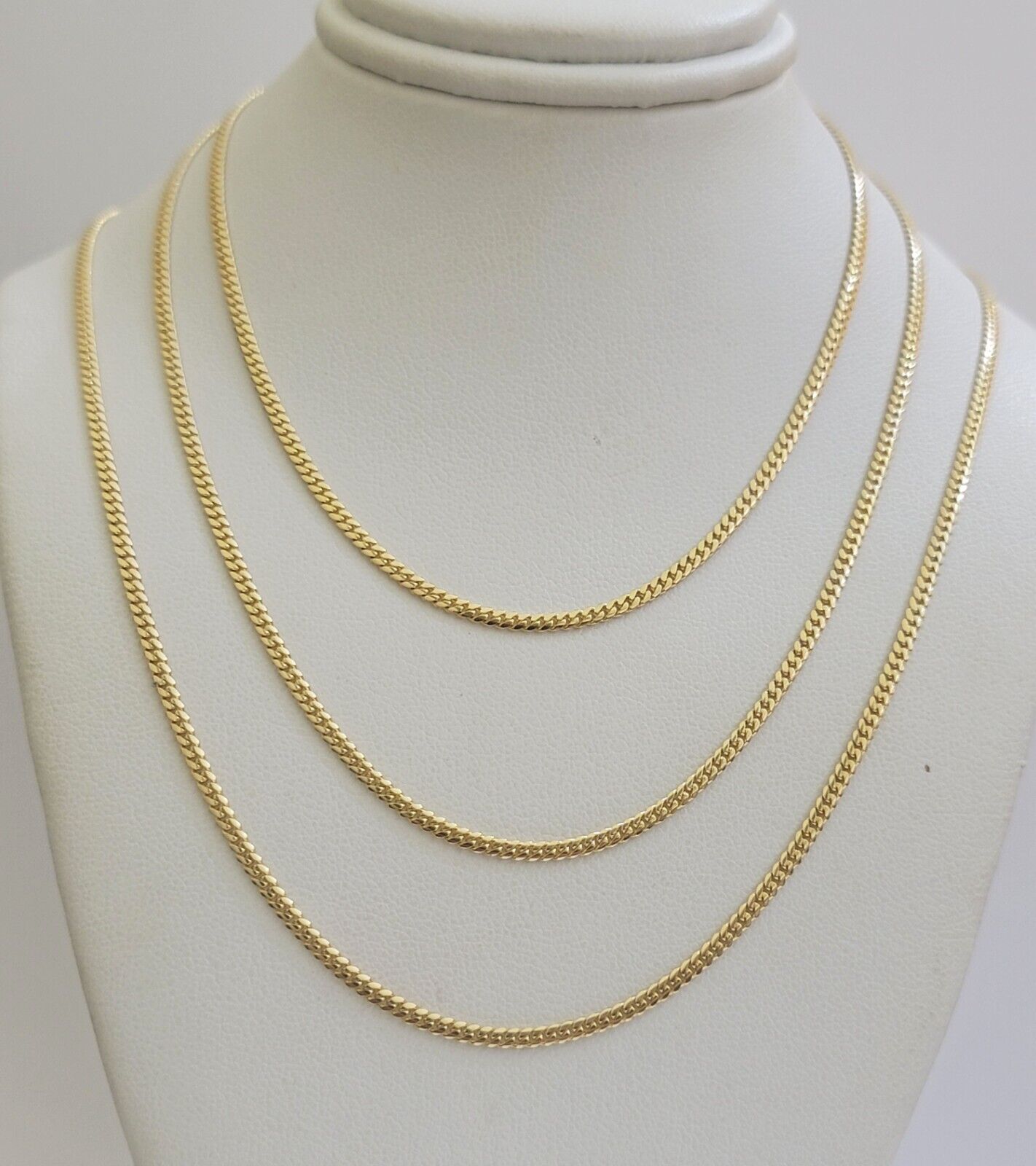 Solid 18k Gold Necklace Chain Miami Cuban Link 2mm 24 Inch Real 18kt Yellow Gold