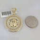 Real 10k Gold Chain Charm SET Byzantine Necklace 3mm 24" & CZ Head Pendant 10kt
