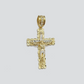 Real 10k Gold Cross Pendant Necklace 24 Inch SET Chain 5mm Miami Cuban Link 10KT