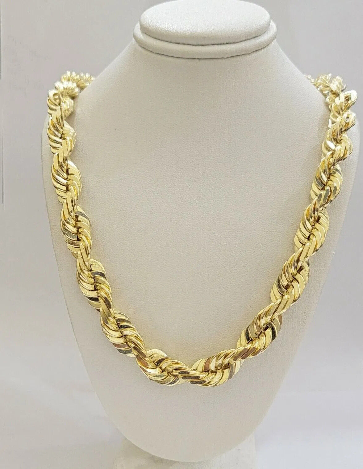 14k Yellow Gold Rope Chain Necklace SOLID 18-30 Inch 3mm-10mm Diamond Cuts, REAL