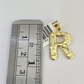 10k Gold Initial R Charm Rope Chain 16"-26" 2.5mm SET Necklace Alphabet Pendant