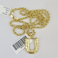 10k Gold Initial U Charm Rope Chain 16"-26" 2.5mm SET Necklace Alphabet Pendant