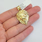 Real 10k Yellow Gold Pendant Lion Head Charm 2'' Inch For Mens's 10KT Gold / AS