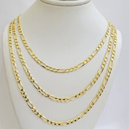 Figaro Link Chain 14k Yellow Gold Necklace 3.5mm 18 - 28 Inch SOLID 14kt STRONG