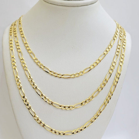 Figaro Link Chain 14k Yellow Gold Necklace 3.5mm 18 - 28 Inch SOLID 14kt STRONG