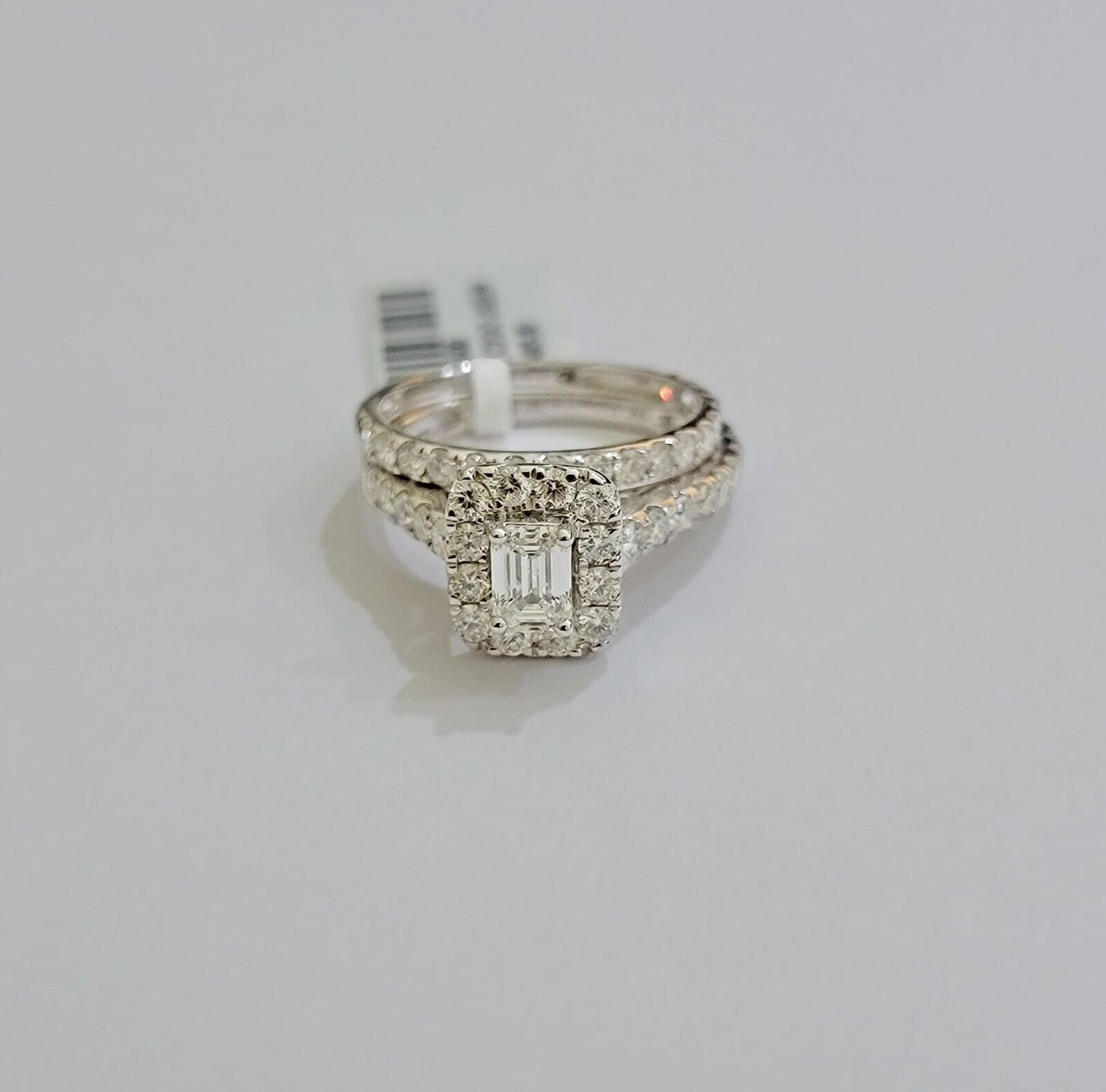 Real 14k White Gold Ring 2CT Diamond Engagement Wedding Ladies Band SET