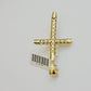 Real 10k Yellow Gold Cross charm Hollow INRI Pendant 2.5 Inch For Mens 10KT /AS