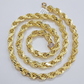 10k Yellow Gold Rope Chain Necklace 22 Inch 8mm Diamond Cuts Men's REAL 10KT