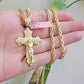 REAL 14k Gold Rope Necklace Cross Charm Pendant SET SOLID 4mm 20" Choker Chain