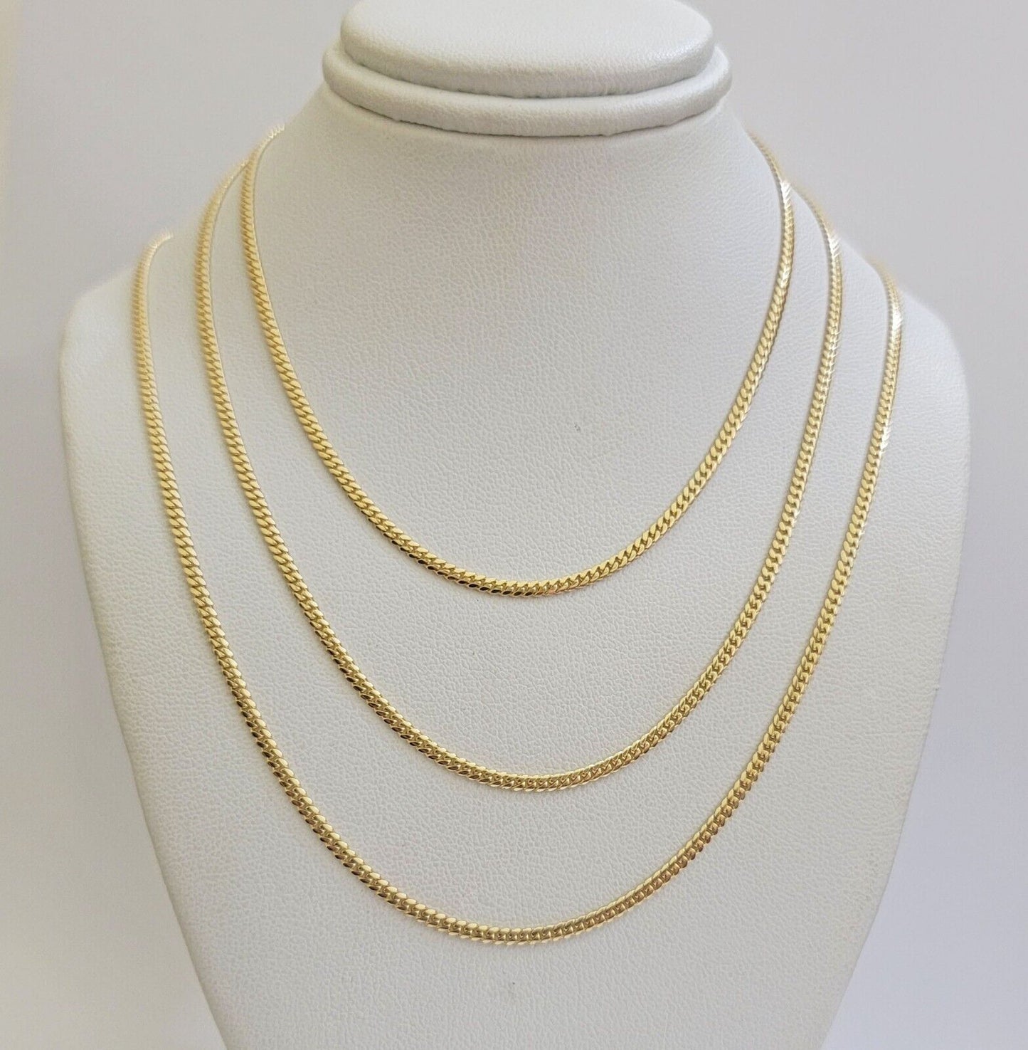 Solid 18k Gold Necklace Chain Miami Cuban Link 2mm 24 Inch Real 18kt Yellow Gold