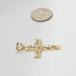 Real 14k Yellow Gold Jesus Crucifix Nugget Cross Charm Pendant 1.5" inch