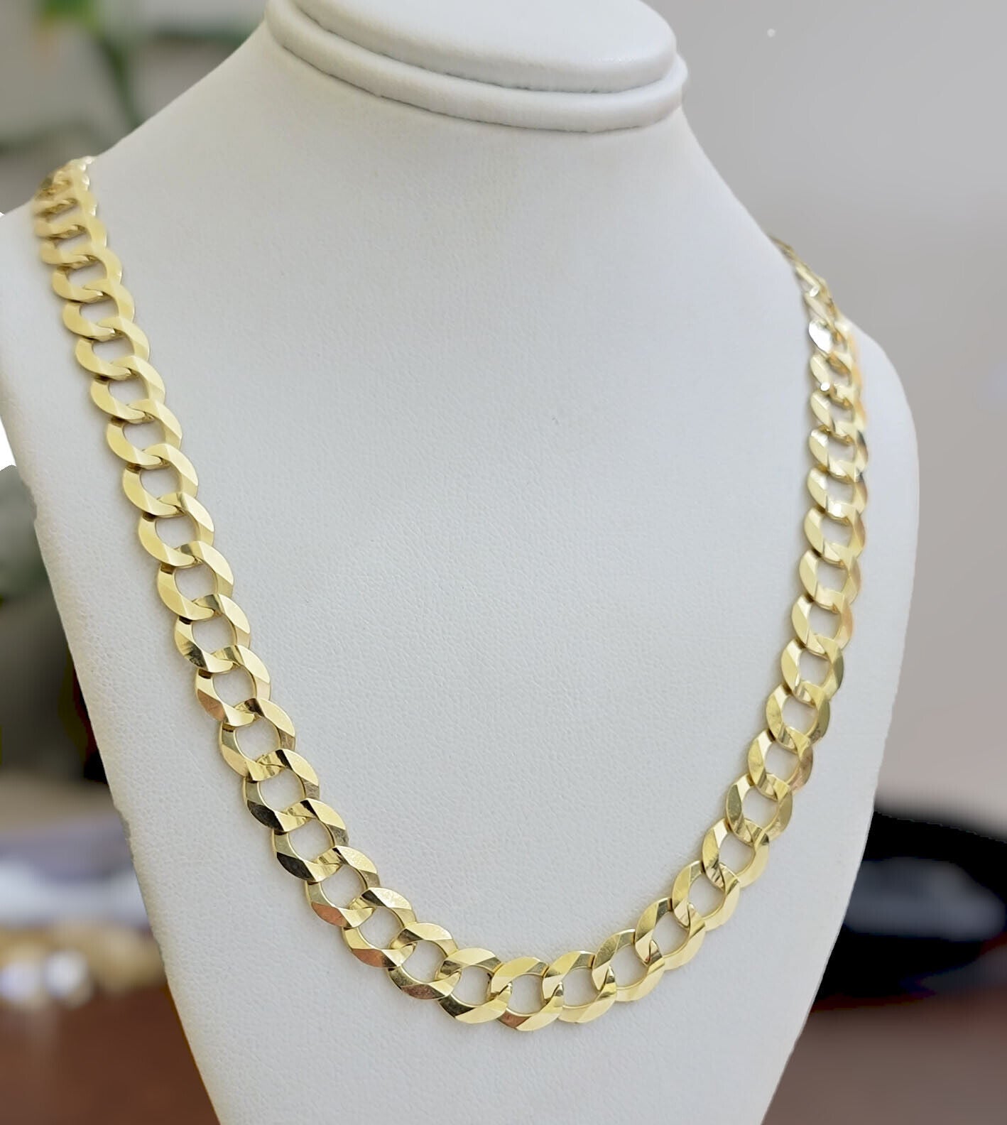 REAL 14k Gold Necklace Cuban Curb Link Chain Mens 10mm 20" - 30 Inch SOLID 14kt