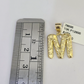 10k Gold Initial M Charm Rope Chain 16"-26" 2.5mm SET Necklace Alphabet Pendant