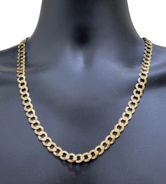 Real 10k Gold Chain Cuban Curb Link 10mm 18 in - 30 Inch Mens Solid 10kt Yellow