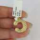 10k Gold Initial C Charm Rope Chain 16"-26" 2.5mm SET Necklace Alphabet Pendant