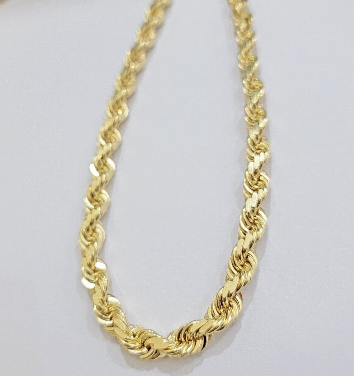 Real 14k Gold Rope Chain Necklace 8mm SOLID 18 Inch- 30 Inch DIamond cuts 14 KT