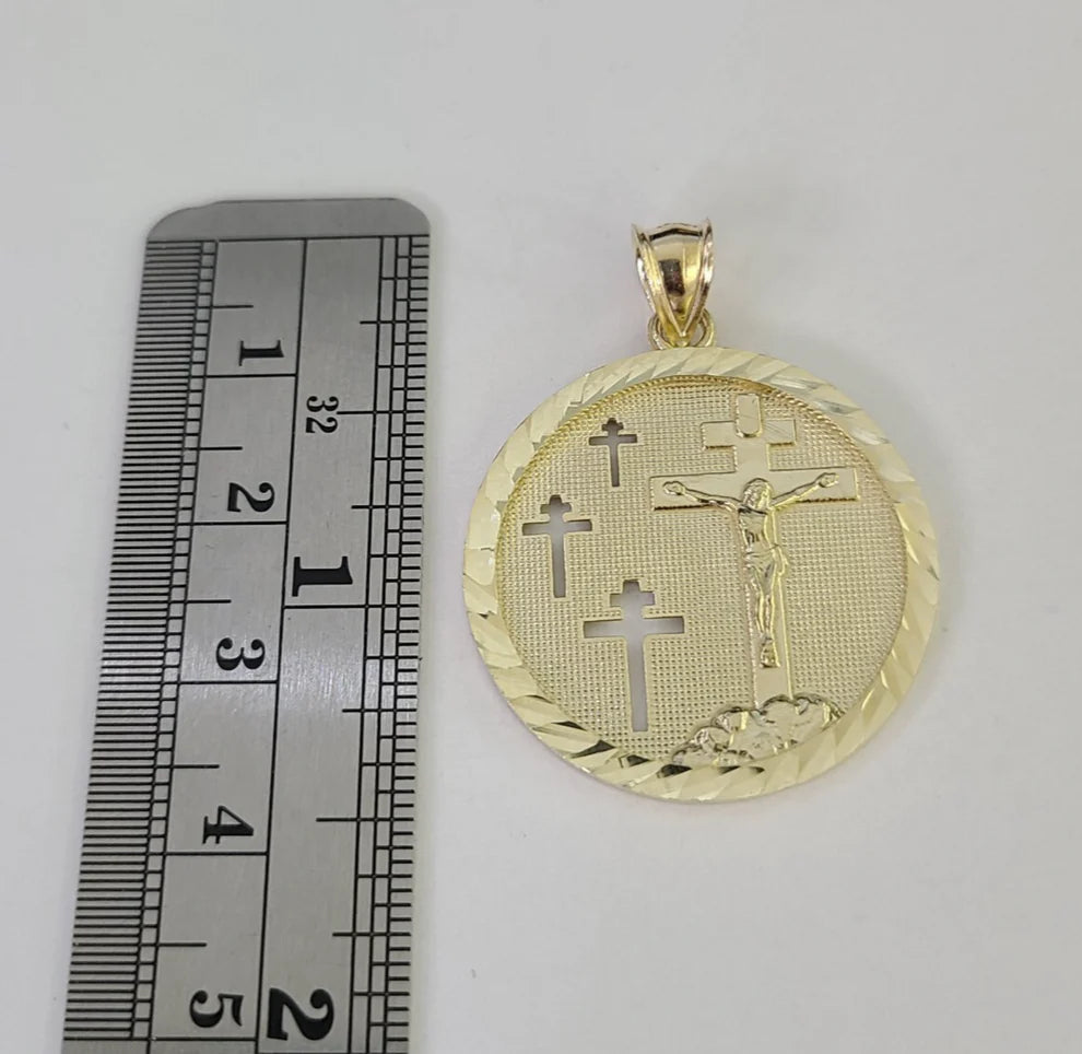 10k Jesus Crucifix Charm Pendant Medallion Religious REAL 10Kt Yellow Gold Real