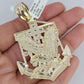 10k Gold Byzantine Chain Eagle Anchor Charm Pendant SET REAL 10kt 3mm 18"-28"