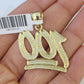 Real 10k Gold Franco Chain Necklace With 100 Sign Charm Pendant SET 18-26 inch