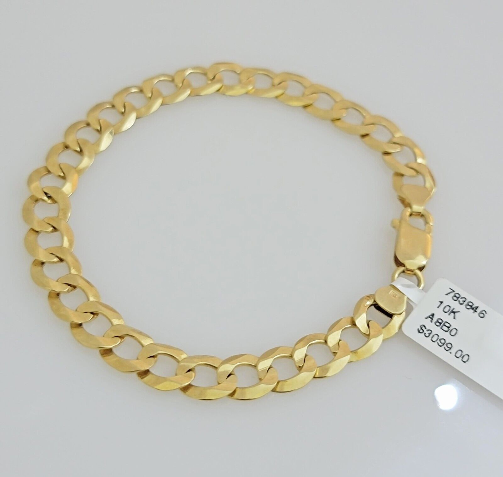 Real 10k Yellow Gold Bracelet Solid Cuban Link 7 Inch 7mm 10kt Women Bracelet