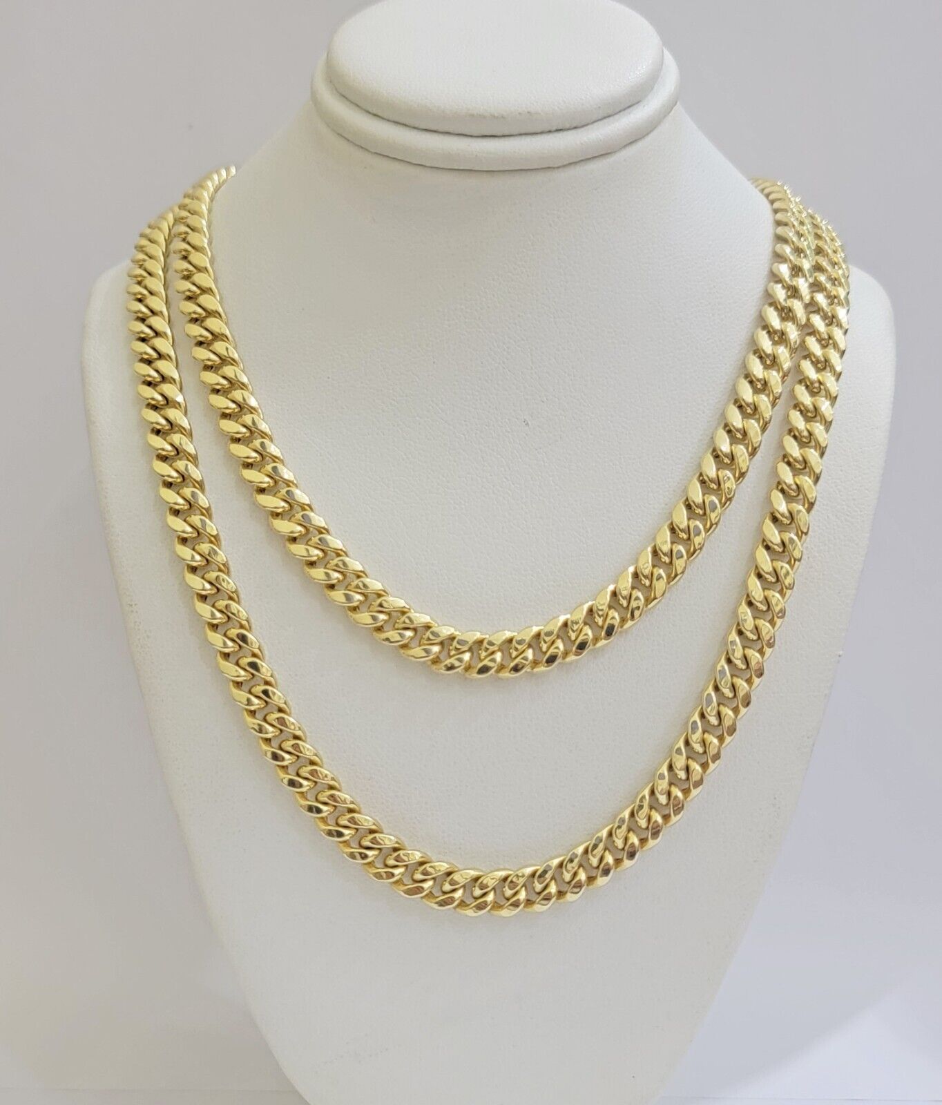 Real 10k Gold Chain Necklace Miami Cuban Link 7mm 18" - 30 Inch Mens 10kt Yellow